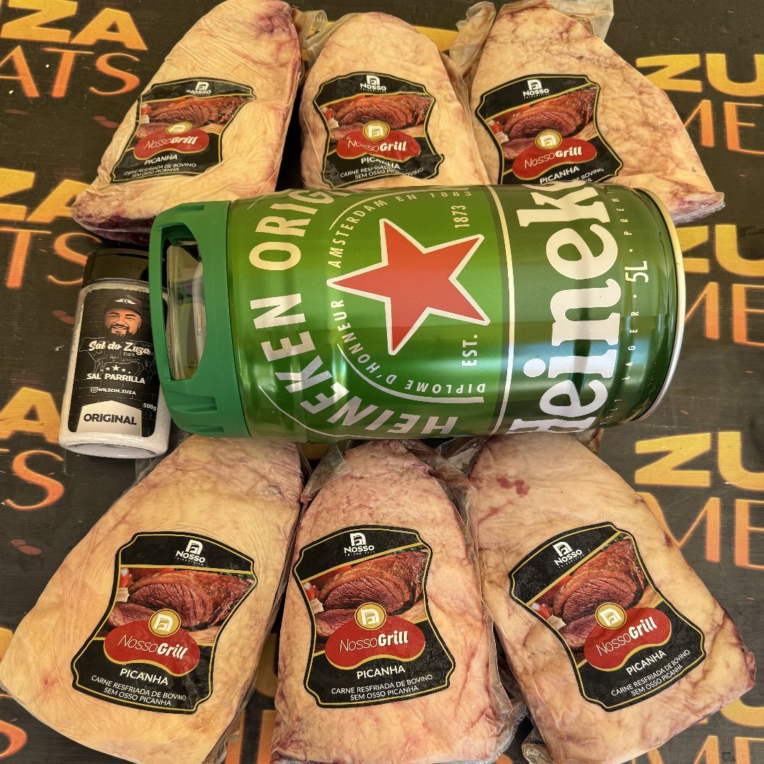 6 picanhas mais barril de Heineken