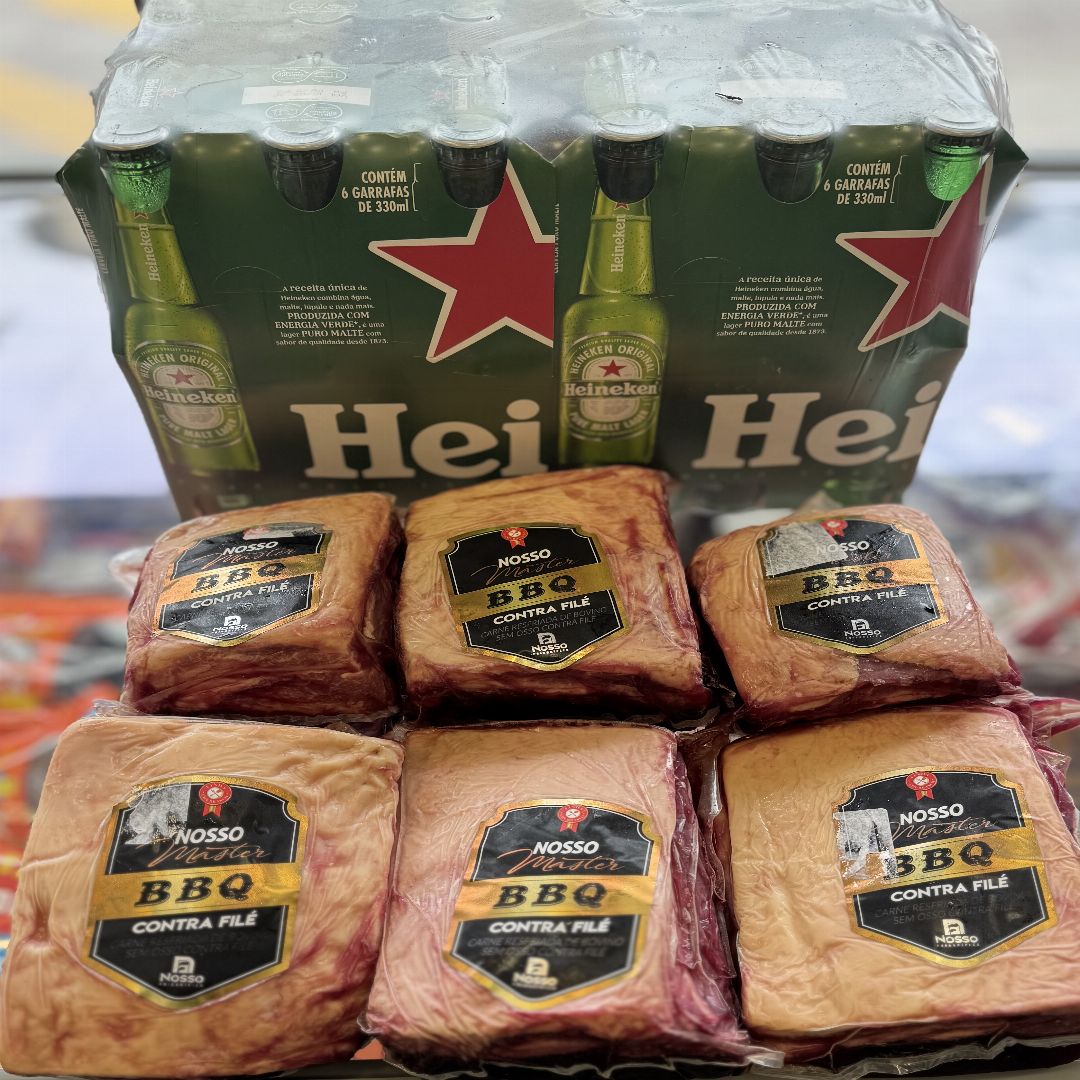 6 chorizo bbq mais 24 Heineken long neck